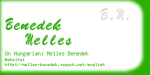 benedek melles business card